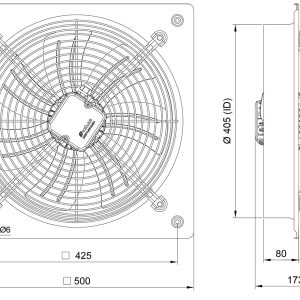هواکش ایلکا فلزی 40 سانت شرکت دمنده سری‌ VIK مدل‌ VIK-40A4S-L